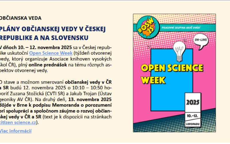 Open Science Week (týždeň otvorenej vedy)