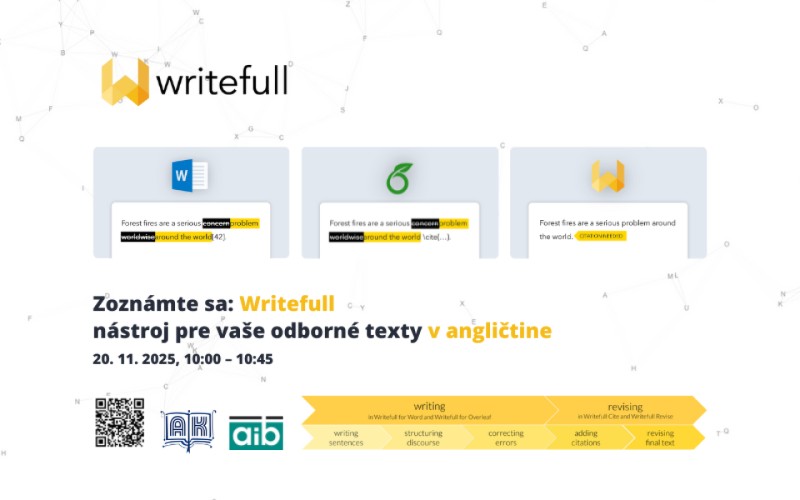 Skúšobný prístup do nástroja Writefull Suite + pozvánka na webinár