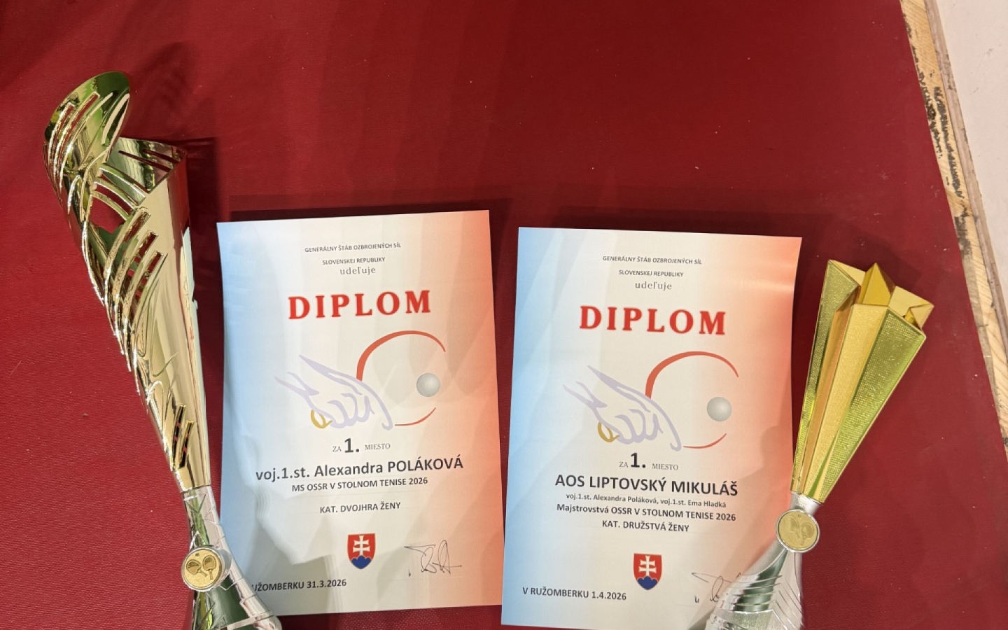 Kadetka AOS zažiarila na Majstrovstvách OS SR v stolnom tenise