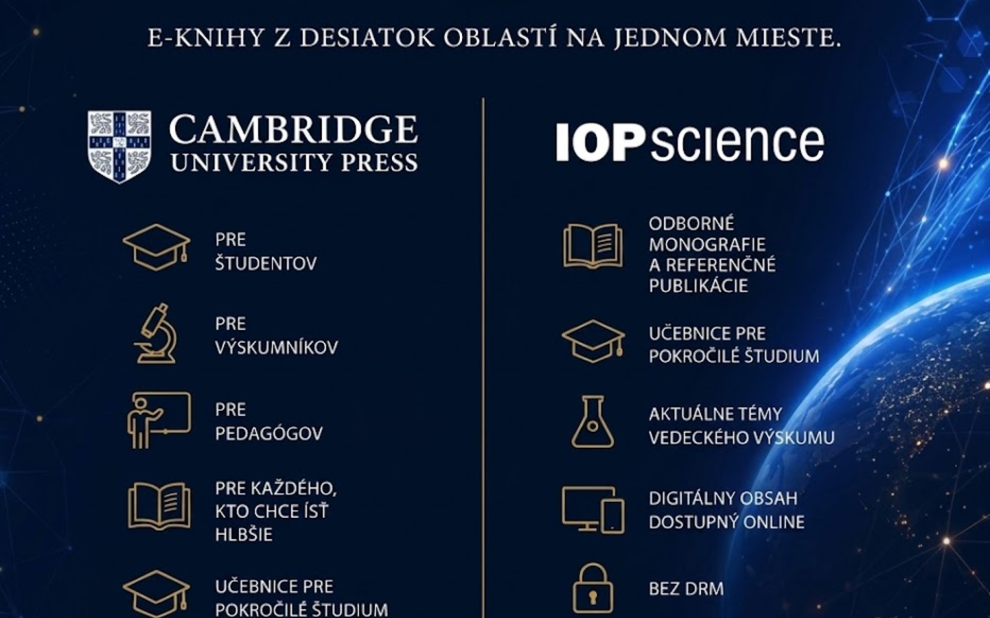 Nové e-knihy: Cambridge University Press a IOPscience vo vzdialenom prístupe CVTI SR