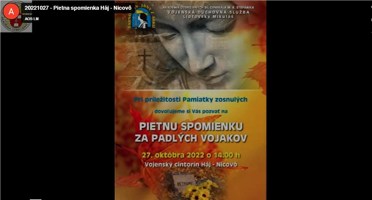 Pietna spomienka za padlých vojakov, 27. 10. 2022