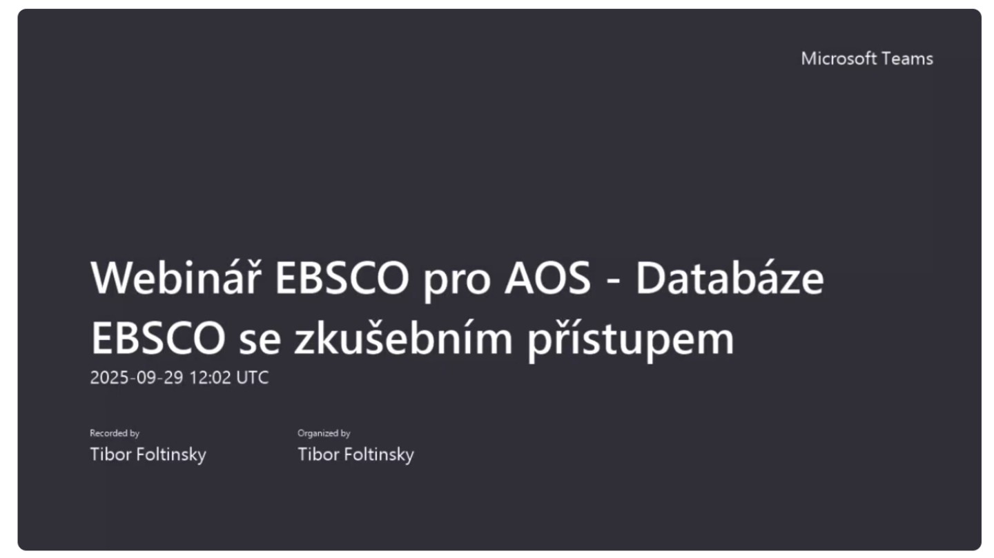 Záznam z webinára EBSCO pre AOS - vyhľadávanie